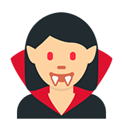 🧛🏼‍♀️ Emoji weiblicher Vampir: mittelhelle Hautfarbe Twitter Twemoji 12.0.