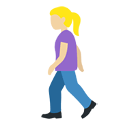 🚶🏼‍♀️ Emoji Fußgängerin: mittelhelle Hautfarbe Twitter Twemoji 12.0.