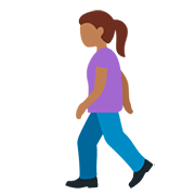 🚶🏾‍♀️ Emoji Mujer Caminando: Tono De Piel Oscuro Medio en Twitter Twemoji 12.0.