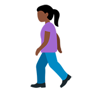 🚶🏿‍♀️ Emoji Mujer Caminando: Tono De Piel Oscuro en Twitter Twemoji 12.0.