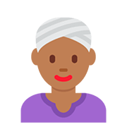👳🏾‍♀️ Emoji Mujer Con Turbante: Tono De Piel Oscuro Medio en Twitter Twemoji 12.0.
