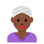 👳🏿‍♀️ Emoji Frau mit Turban: dunkle Hautfarbe Twitter Twemoji 12.0.