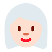 👩🏻‍🦳 Emoji Frau: helle Hautfarbe, weißes Haar Twitter Twemoji 12.0.