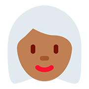 👩🏾‍🦳 Emoji Mulher: Pele Morena Escura E Cabelo Branco na Twitter Twemoji 12.0.