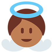 👼🏾 Emoji Bebé ángel: Tono De Piel Oscuro Medio en Twitter Twemoji 12.1.3.