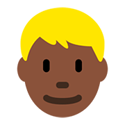 👱🏿‍♂️ Emoji Homem: Pele Escura E Cabelo Loiro na Twitter Twemoji 12.1.3.
