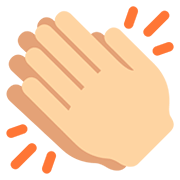 👏🏼 Emoji klatschende Hände: mittelhelle Hautfarbe Twitter Twemoji 12.1.3.