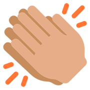 Emoji 👏🏽 Mani Che Applaudono: Carnagione Olivastra su Twitter Twemoji 12.1.3.
