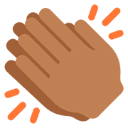 👏🏾 Emoji klatschende Hände: mitteldunkle Hautfarbe Twitter Twemoji 12.1.3.