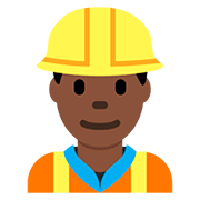 👷🏿 Emoji Trabalhador De Construção Civil: Pele Escura na Twitter Twemoji 12.1.3.