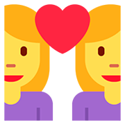 👩‍❤️‍👩 Emoji Liebespaar: Frau, Frau Twitter Twemoji 12.1.3.