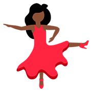 💃🏿 Emoji Mulher Dançando: Pele Escura na Twitter Twemoji 12.1.3.