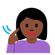 🧏🏿‍♀️ Emoji Mulher Surda: Pele Escura na Twitter Twemoji 12.1.3.