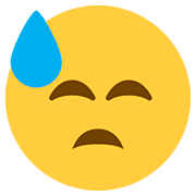 Emoji 😓 Faccina Sudata su Twitter Twemoji 12.1.3.