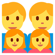 👨‍👨‍👧‍👧 Emoji Familie: Mann, Mann, Mädchen und Mädchen Twitter Twemoji 12.1.3.