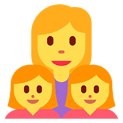 👩‍👧‍👧 Emoji Familia: Mujer, Niña, Niña en Twitter Twemoji 12.1.3.