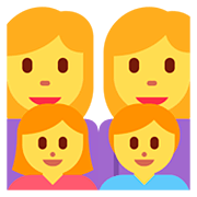 👩‍👩‍👧‍👦 Emoji Familia: Mujer, Mujer, Niña, Niño en Twitter Twemoji 12.1.3.