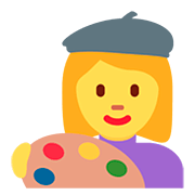 👩‍🎨 Emoji Artista Mujer en Twitter Twemoji 12.1.3.