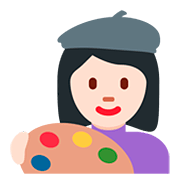 👩🏻‍🎨 Emoji Artista Mujer: Tono De Piel Claro en Twitter Twemoji 12.1.3.