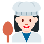 👩🏻‍🍳 Emoji Cozinheira: Pele Clara na Twitter Twemoji 12.1.3.