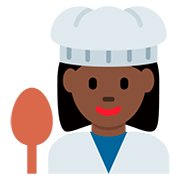 👩🏿‍🍳 Emoji Cozinheira: Pele Escura na Twitter Twemoji 12.1.3.