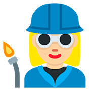 👩🏼‍🏭 Emoji Operaria: Tono De Piel Claro Medio en Twitter Twemoji 12.1.3.