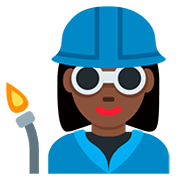 👩🏿‍🏭 Emoji Fabrikarbeiterin: dunkle Hautfarbe Twitter Twemoji 12.1.3.