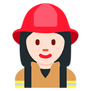 Émoji 👩🏻‍🚒 Pompier Femme : Peau Claire sur Twitter Twemoji 12.1.3.