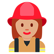 Émoji 👩🏽‍🚒 Pompier Femme : Peau Légèrement Mate sur Twitter Twemoji 12.1.3.