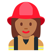 Émoji 👩🏾‍🚒 Pompier Femme : Peau Mate sur Twitter Twemoji 12.1.3.