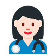 Emoji 👩🏻‍⚕️ Operatrice Sanitaria: Carnagione Chiara su Twitter Twemoji 12.1.3.