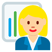 👩🏼‍💼 Emoji Oficinista Mujer: Tono De Piel Claro Medio en Twitter Twemoji 12.1.3.