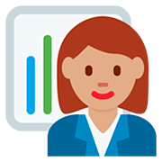 👩🏽‍💼 Emoji Oficinista Mujer: Tono De Piel Medio en Twitter Twemoji 12.1.3.