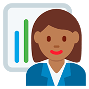 👩🏾‍💼 Emoji Oficinista Mujer: Tono De Piel Oscuro Medio en Twitter Twemoji 12.1.3.
