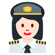 👩🏻‍✈️ Emoji Piloto De Avião Mulher: Pele Clara na Twitter Twemoji 12.1.3.