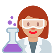 👩🏽‍🔬 Emoji Científica: Tono De Piel Medio en Twitter Twemoji 12.1.3.