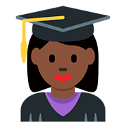 👩🏿‍🎓 Emoji Studentin: dunkle Hautfarbe Twitter Twemoji 12.1.3.