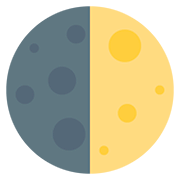 Emoji 🌓 Primo Quarto Di Luna su Twitter Twemoji 12.1.3.