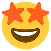 🤩 Emoji Cara Sonriendo Con Estrellas en Twitter Twemoji 12.1.3.