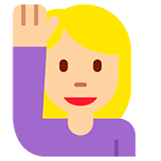 🙋🏼 Emoji Persona Con La Mano Levantada: Tono De Piel Claro Medio en Twitter Twemoji 12.1.3.