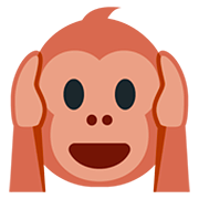 🙉 Emoji Mono Con Los Oídos Tapados en Twitter Twemoji 12.1.3.