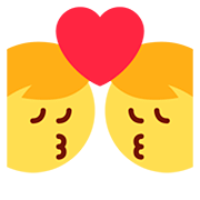 👨‍❤️‍💋‍👨 Emoji sich küssendes Paar: Mann, Mann Twitter Twemoji 12.1.3.