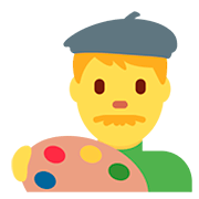 Emoji 👨‍🎨 Artista Uomo su Twitter Twemoji 12.1.3.