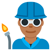 👨🏾‍🏭 Emoji Fabrikarbeiter: mitteldunkle Hautfarbe Twitter Twemoji 12.1.3.