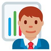 👨🏽‍💼 Emoji Büroangestellter: mittlere Hautfarbe Twitter Twemoji 12.1.3.