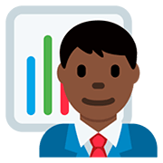 👨🏿‍💼 Emoji Büroangestellter: dunkle Hautfarbe Twitter Twemoji 12.1.3.