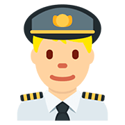 👨🏼‍✈️ Emoji Piloto De Avião Homem: Pele Morena Clara na Twitter Twemoji 12.1.3.