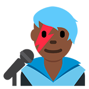 Emoji 👨🏿‍🎤 Cantante Uomo: Carnagione Scura su Twitter Twemoji 12.1.3.