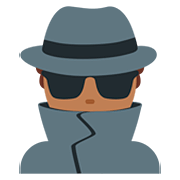 🕵🏾‍♂️ Emoji Detective Hombre: Tono De Piel Oscuro Medio en Twitter Twemoji 12.1.3.