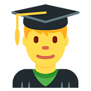 Emoji 👨‍🎓 Studente su Twitter Twemoji 12.1.3.
